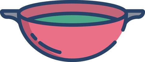 Kadai linear color illustration vector