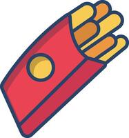 Breadsticks linear color illustration vector