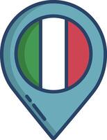 Italy Location linear color illustration vector