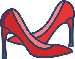 High Heels linear color illustration vector