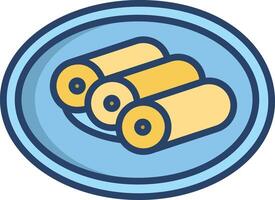 Cannelloni linear color illustration vector
