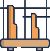 Angklung linear color illustration vector