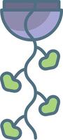 string of hearts plant linear color illustration vector
