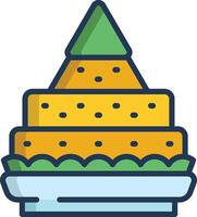 Tumpeng linear color illustration vector