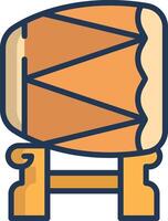Kendang linear color illustration vector