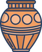 Vase linear color illustration vector