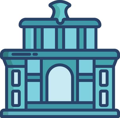 Vase linear color illustration
