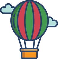 Hot air linear color illustration vector