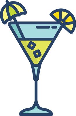 Cocktail linear color illustration