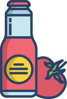 Sauce linear color illustration vector