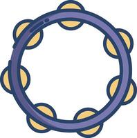 Tambourine linear color illustration vector