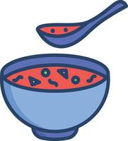 Soup linear color illustration vector