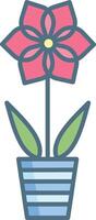 Amaryllis linear color illustration vector