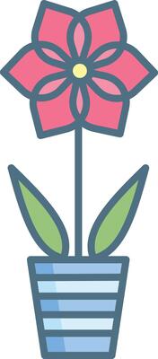 Amaryllis linear color illustration
