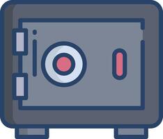 Locker linear color illustration vector
