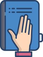 Oath linear color illustration vector