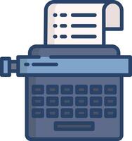 Typewriter linear color illustration vector