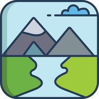 landscape linear color illustration vector