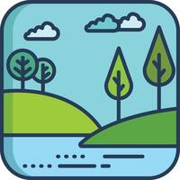 landscape linear color illustration vector