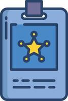 ID card linear color illustration vector