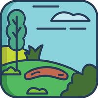 landscape linear color illustration vector