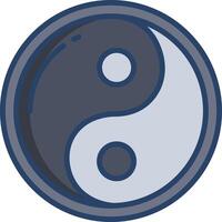 Ying Yang linear color illustration vector