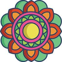 Snowflake linear color illustration vector