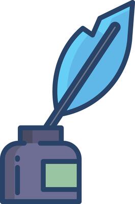 Inkwell linear color illustration
