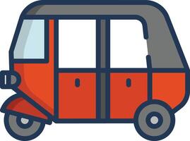 Bajaj auto linear color illustration vector