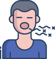 Bad Breath linear color illustration vector