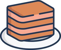 Lapis Cake linear color illustration vector