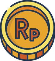 Rupiah linear color illustration vector