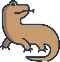 Komodo linear color illustration vector