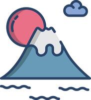 Fuji linear color illustration vector