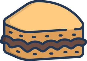Sweet Martabak linear color illustration vector