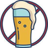 Avoid beer linear color illustration vector