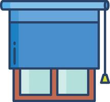 Window curtain linear color illustration vector