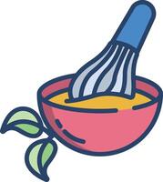 tea matcha linear color illustration vector