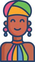 Maasai linear color illustration vector