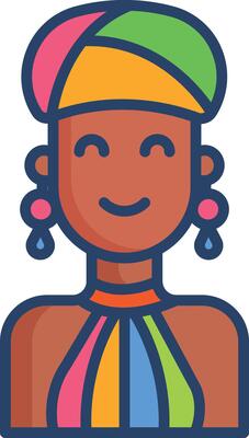 Maasai linear color illustration