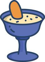 Italian Custard linear color illustration vector