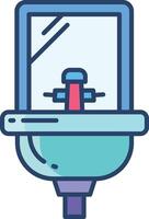 Hand wash linear color illustration vector