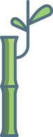 Bamboo linear color illustration vector