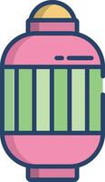 Paper Lantern linear color illustration vector
