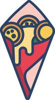 Arancini food linear color illustration vector