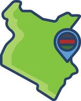 Kenya Map linear color illustration vector