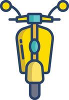retro moped linear color illustration vector