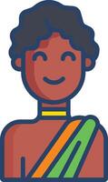 Maasai linear color illustration vector