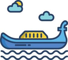 Gondola linear color illustration vector