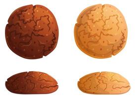 Chocolate and classic traditional handmade set of cookies view in front and frame above. vector